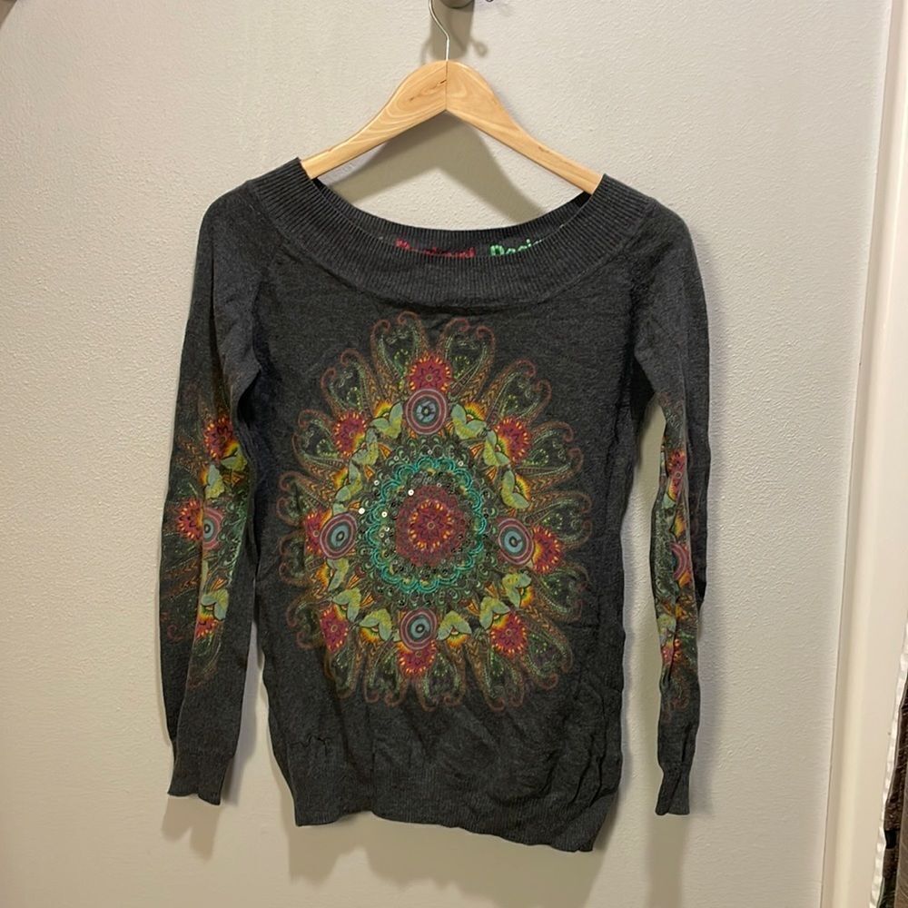 DESIGUAL woman’s printed long sleeve sweater